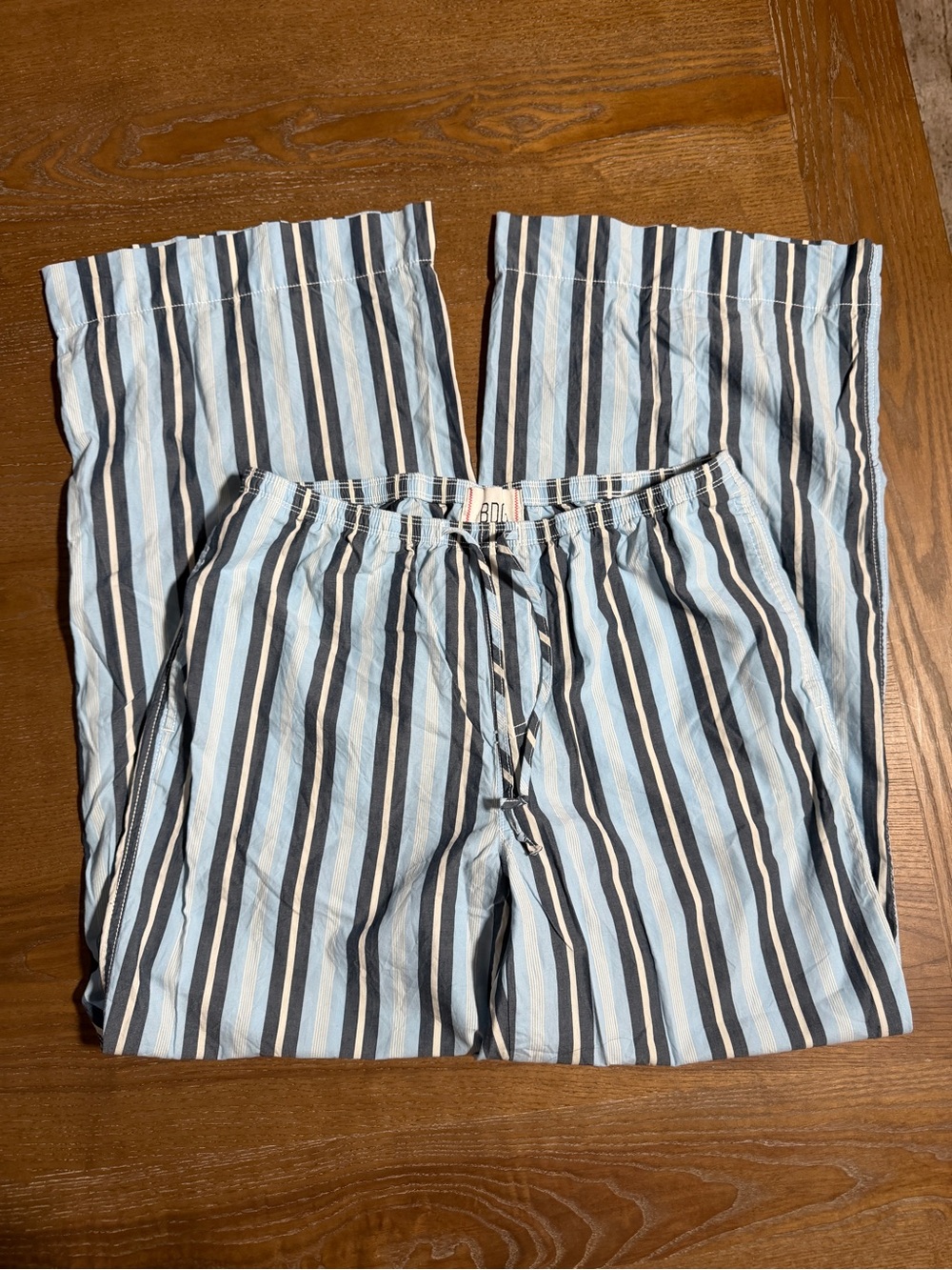 BDG Wide Leg Striped Pants in Light Blue, White & Navy